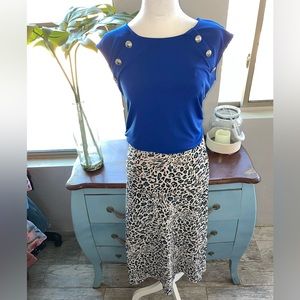 Loft Petite animal print skirt with slit